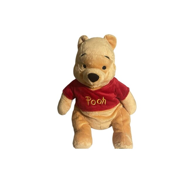 Disney Store Winnie The Pooh 16” Plush Stuffed Classic Bear Red Sweater - Picture 1 of 16
